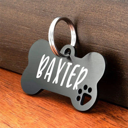Stainless Steel Personalized Engraving Anti-lost Dog ID Tag Customized Pet Name Puppy Collar Dog Cat Bone Tags Pet Supplies