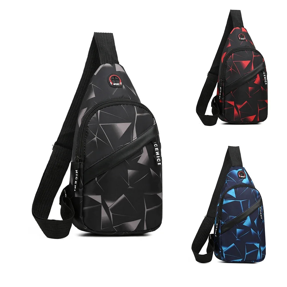 Chest Bag,Men's Casual Waterproof Crossbody Bag, Trendy Sports Bag, Multifunctional Small Bag, Shoulder Bag