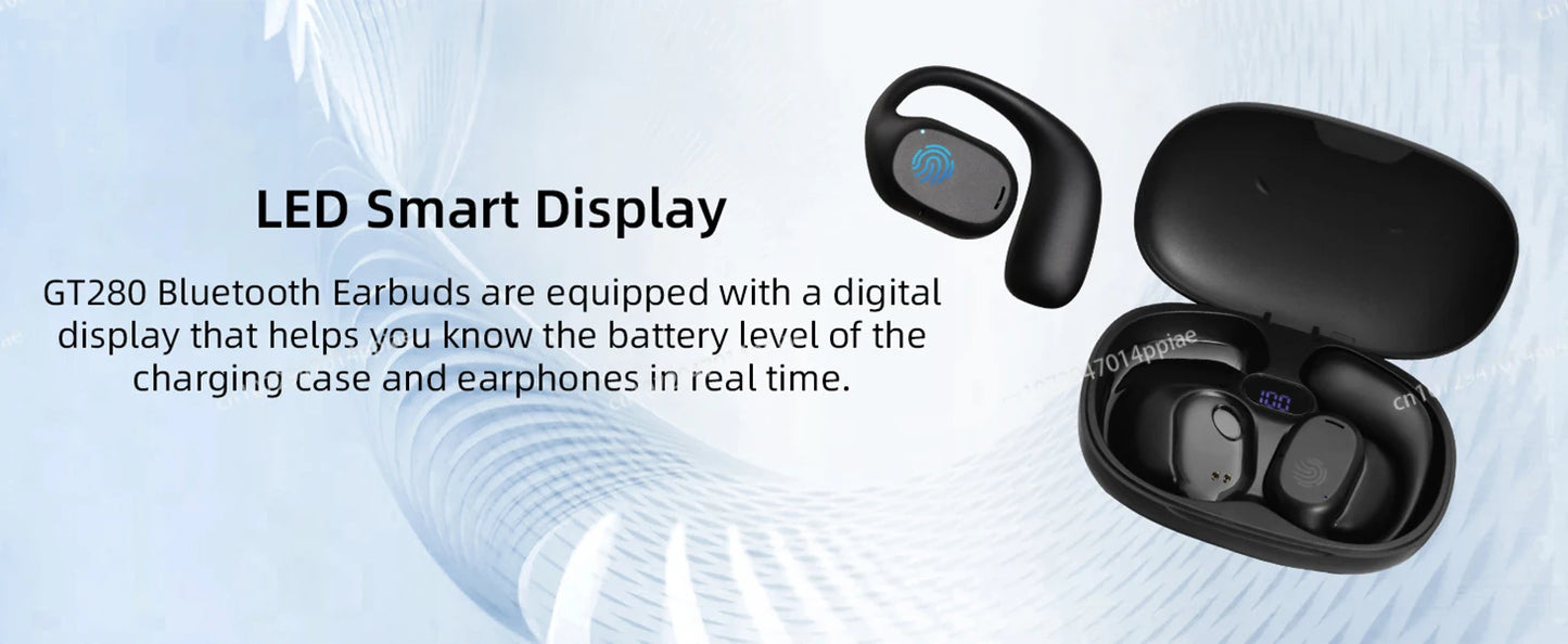 Portable Bone Conduction Earphones Bluetooth 5.3 HiFi 9D Stereo Noise Reduction Waterproof Earbud Outdoor Wireless Headset