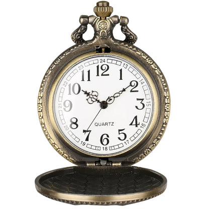 Retro Octopus Pattern Quartz Pocket Watch Arabic Numerals Dial Necklace Pendant Clock Vintage Fashion Timepiece Gift Unisex