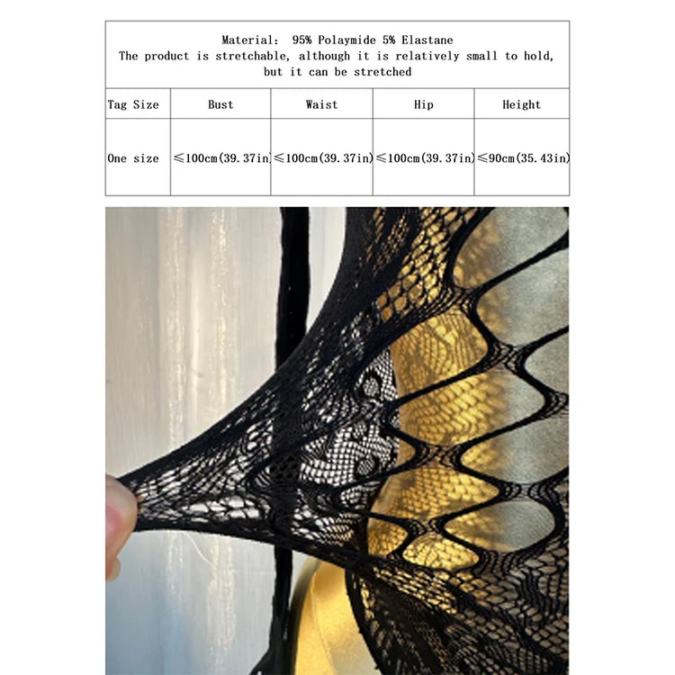 1PC Sexy Cover Up Women Bodysuit Long Sleeves Jumpsuit See Through Hollow Out  For Music festival Bodystocking W684