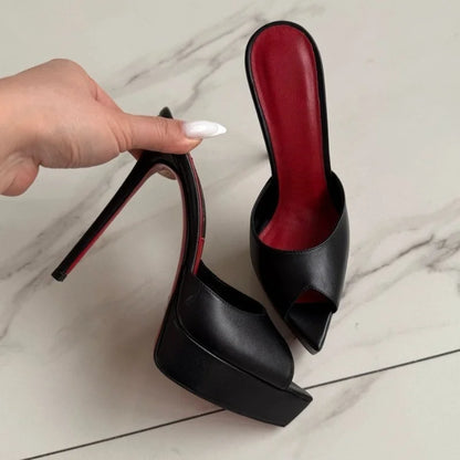 Summer Women's Pointed Toe Open Toe Stiletto Cool Slippers Fashion Women's Wedding Dance Shoes  Luxury Sandals Slippers