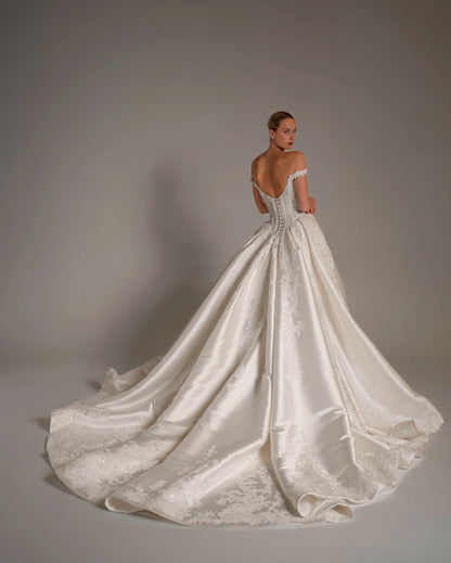 Sharon Said 2026 Luxury Off The Shoulder Appliques Wedding Dresses Women Bride Dresses vestidos de novia SW163 Customized