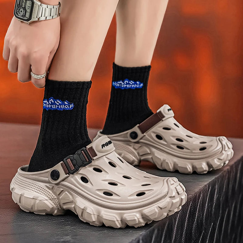 Summer Casual Sandals Men Outdoor Slippers Flat Mens Flip-flop Lightweight Beach Shoes Indoor Home Anti-slip Bathroom Slides