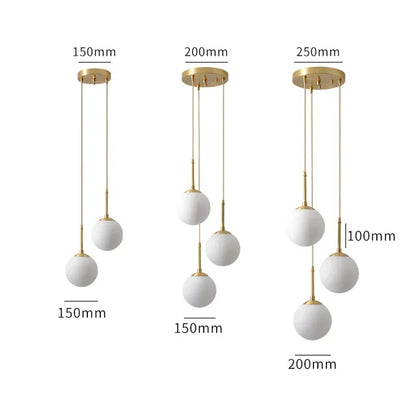 LED Glass Ball Pendant Lamp Chandelier Lights Home Indoor Kitchen Island Restaurant Bar Table Decor Hanging Suspension
