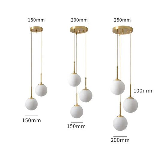 LED Glass Ball Pendant Lamp Chandelier Lights Home Indoor Kitchen Island Restaurant Bar Table Decor Hanging Suspension