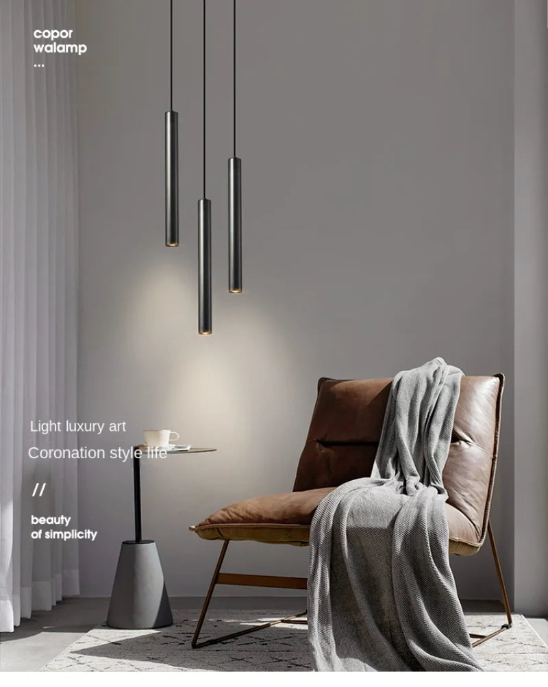 Minimalist Bedside Pendant Lamp Bedroom Spotlight Restaurant Bar Kitchen Dining Hall Island Platform Lights Hanging Lighting Led