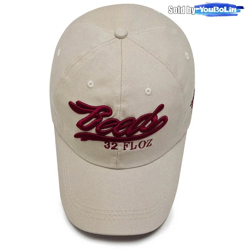 Letters 3D Embroidery Cotton Adjustable Baseball Cap Sun Hat Trucker Caps Dad Hats