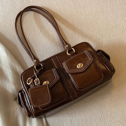 Luxury Boston Bags New Handbags For Women Trendy Commuting Versatile Handbag With Pendents Shoulder Crossbody Pillow Bags