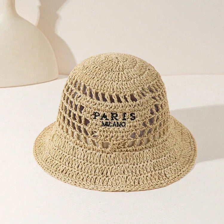 Summer Sun Hats for Women Straw Hat Showing Face Small Bucket Hat Large Brim Sunshade  Sunscreen Seaside Beach Cap Ventilate