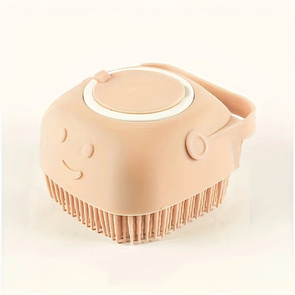 Universal Cat And Dog Shower Bath Brush with Tick Removal Tool, Featuring Massage Soft Bristles, Random Color, Ergonomic Handle And Removable Lid, Suitable for Washing And Bathing Scenarios, Designed for Medium to Small Pets