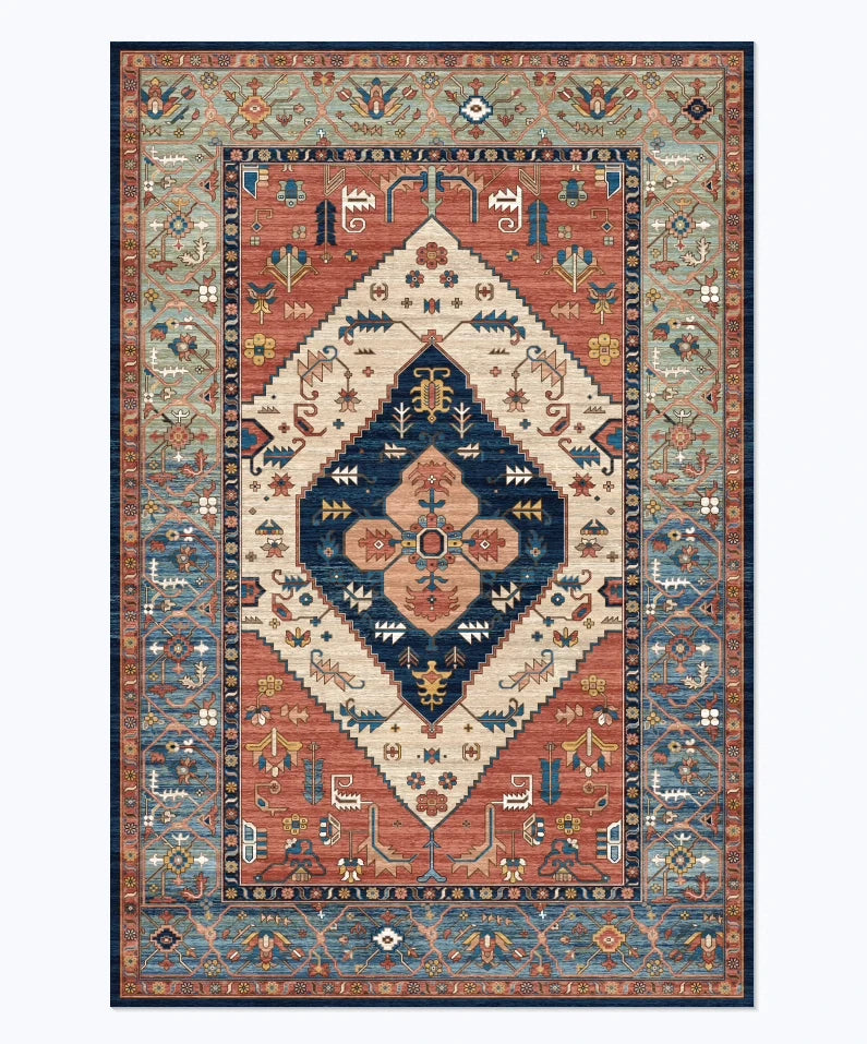 American Retro Style Rugs for Bedroom Large Area Living Room Decoration Anti-slip Carpet Washable Lounge Floor Mat Home Soft Rug