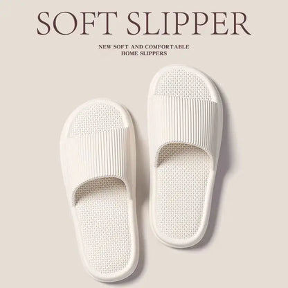 Women Summer Concise EVA Slippers Men Soft Home Slides Couples Bathroom Non-slip Sandals Adults Comfortable Outdoor Beach Shoes