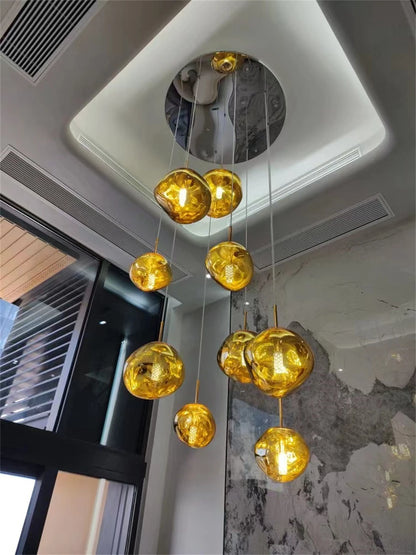 Nordic LED Pendant Lights Creative Restaurant Living Room Bedside Loft Indoor Chandelier Decoration Glass Hanging Light Fixture