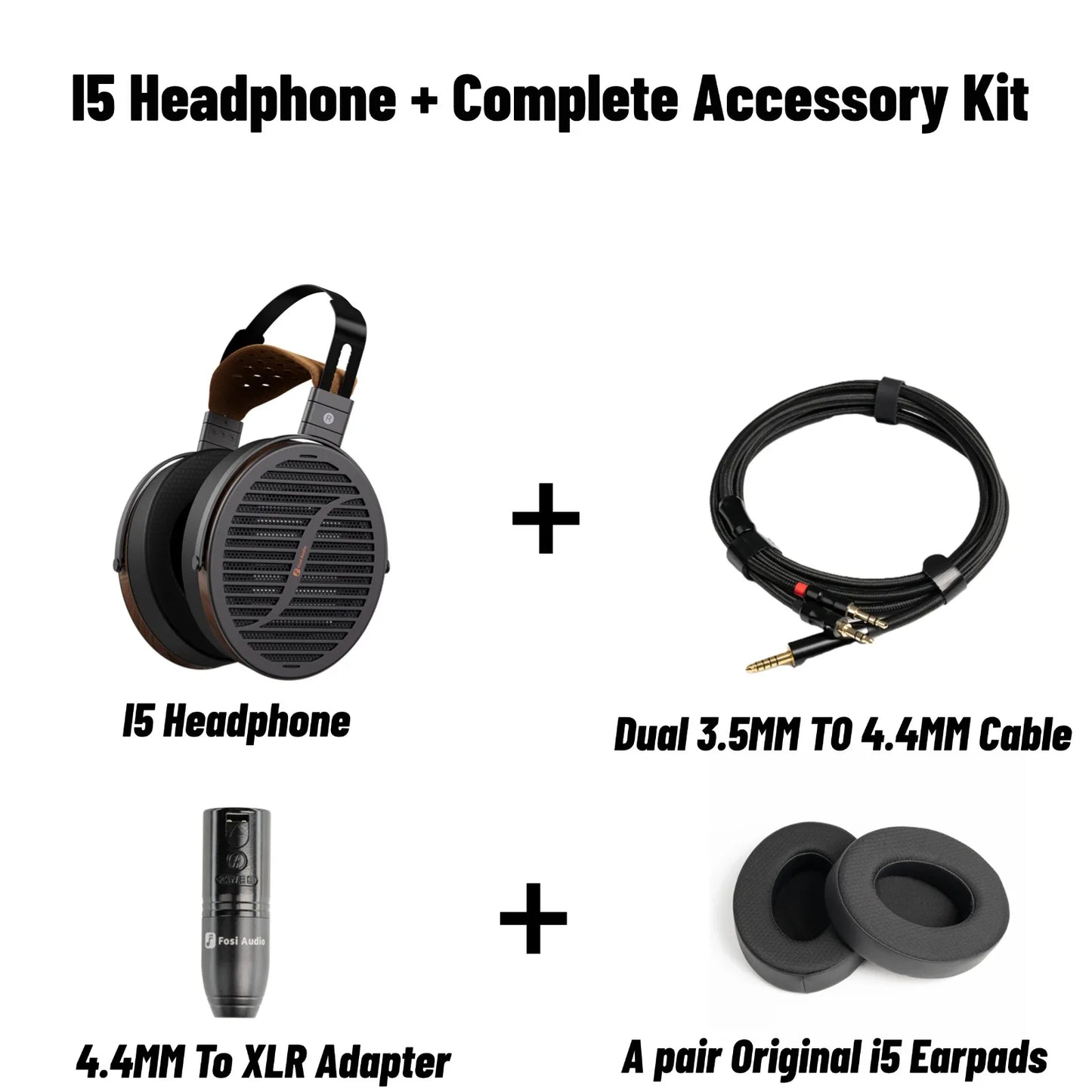 Fosi Audio i5 Open-Back Planar Magnetic Headphones with 97mm Diaphragm Professional Hifi Monitor Wired Headset For Studio