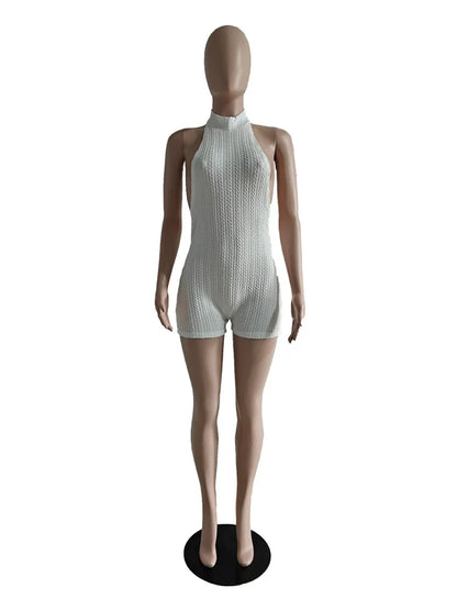Wholesale Clothing Casual Jumpsuit Women 2024 One-pieces Rompers Womens Summer Backless White Bodycon Fitness Romper Playsuits