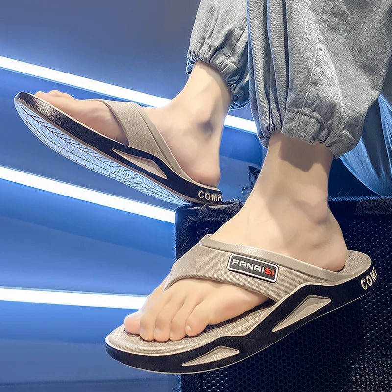 Flip-Flops For Men Breathable Comfortable Beach Sandals for Men Casual Shoes Flip-Flops Fashion Slippers for Outdoors
