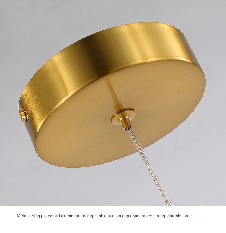 Brass U-shaped tube LED pendant lights Bedroom Bedside Long-line hanging lamp Kitchen Island Dining table Home Decor Luminaires