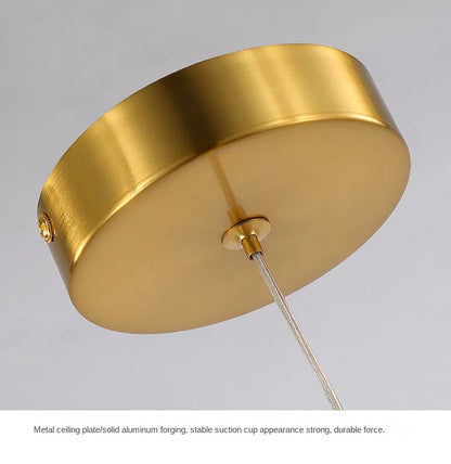 Brass U-shaped tube LED pendant lights Bedroom Bedside Long-line hanging lamp Kitchen Island Dining table Home Decor Luminaires