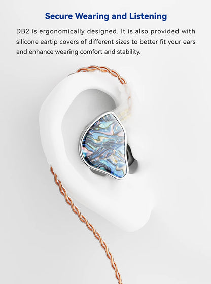 NICEHCK DB2 Wired Earbud IEM 1DD+1BA Hybrid Dual Driver HiFi Earphone With 0.78 2Pin Interface Warm Vocal Music In Ear Monitor