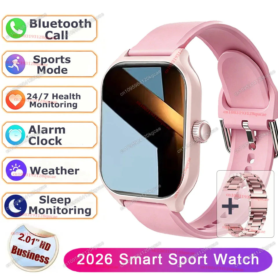 Men Women Smart Watch 2.01'' Waterproof Fitness Sports Watch Answer Call Sleep Sport Pedometer Information Alerts Smartwatch New