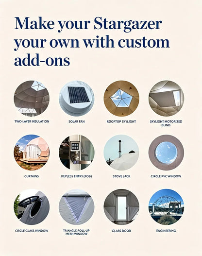 Flame Retardant Geodesic Dome Liner, Aluminum Foil Thermal Canvas Inner Cover for Outdoor Glamping Tent Accessory