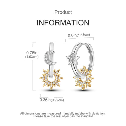 925 Sterling Silver Original Hoop Earring For Woman Luxury  Pendientes Wedding Jewelry Gift