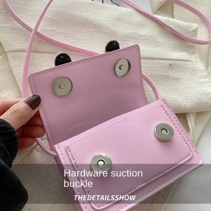 Fashion Mini Messenger Bags Solid Color Buckle Shoulder Bag PU Leather Crossbody Bags Ladies