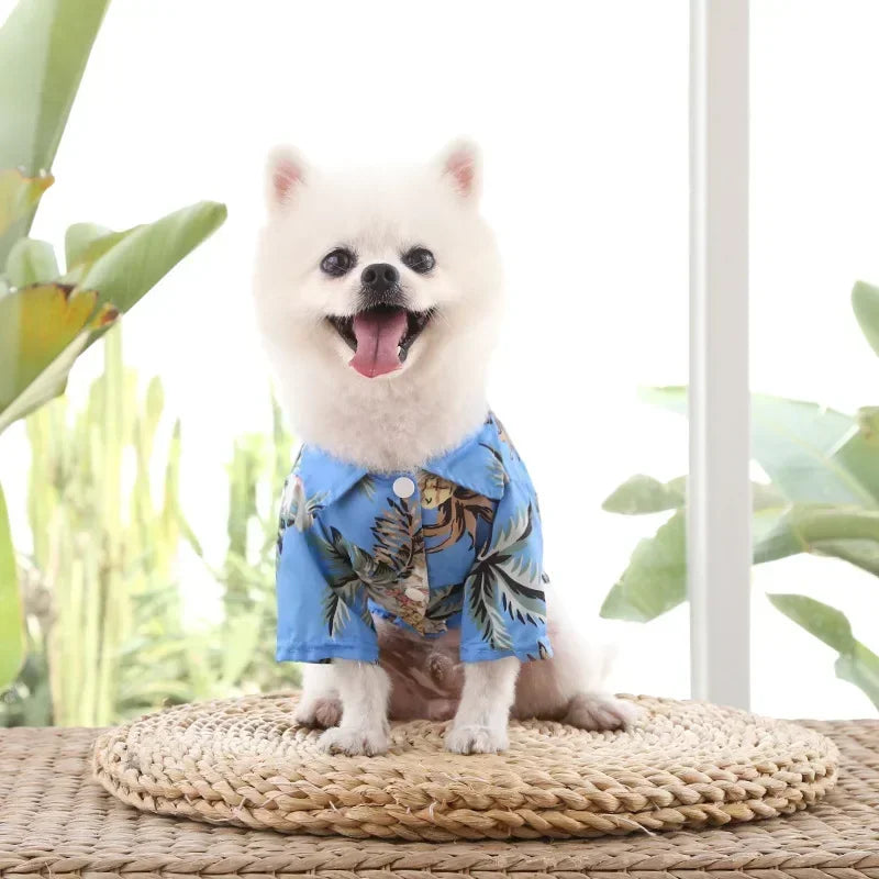 Hawaiian Style Pet Dog Clothe Summer SandBeach Dog Shirts for Small Medium Dogs Puppy Cat Clothing Ropa Perro Pug French Bulldog