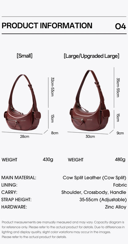 Amazing Song Liqueur Crescent Bag Small Upgraded Large Autumn Style Crossbody Women's Bag Trendy Portable