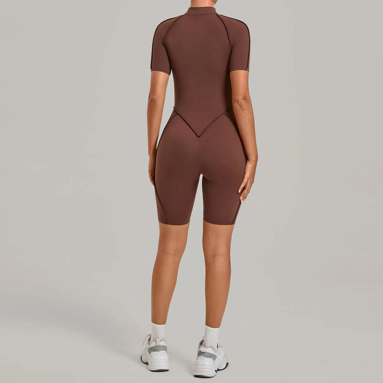 Women's Winter Yoga Jumpsuits Sports Fitness Hip-Lifting Slimming One-piece Zipper Long-Sleeved Outdoor Gym Workout Bodysuits