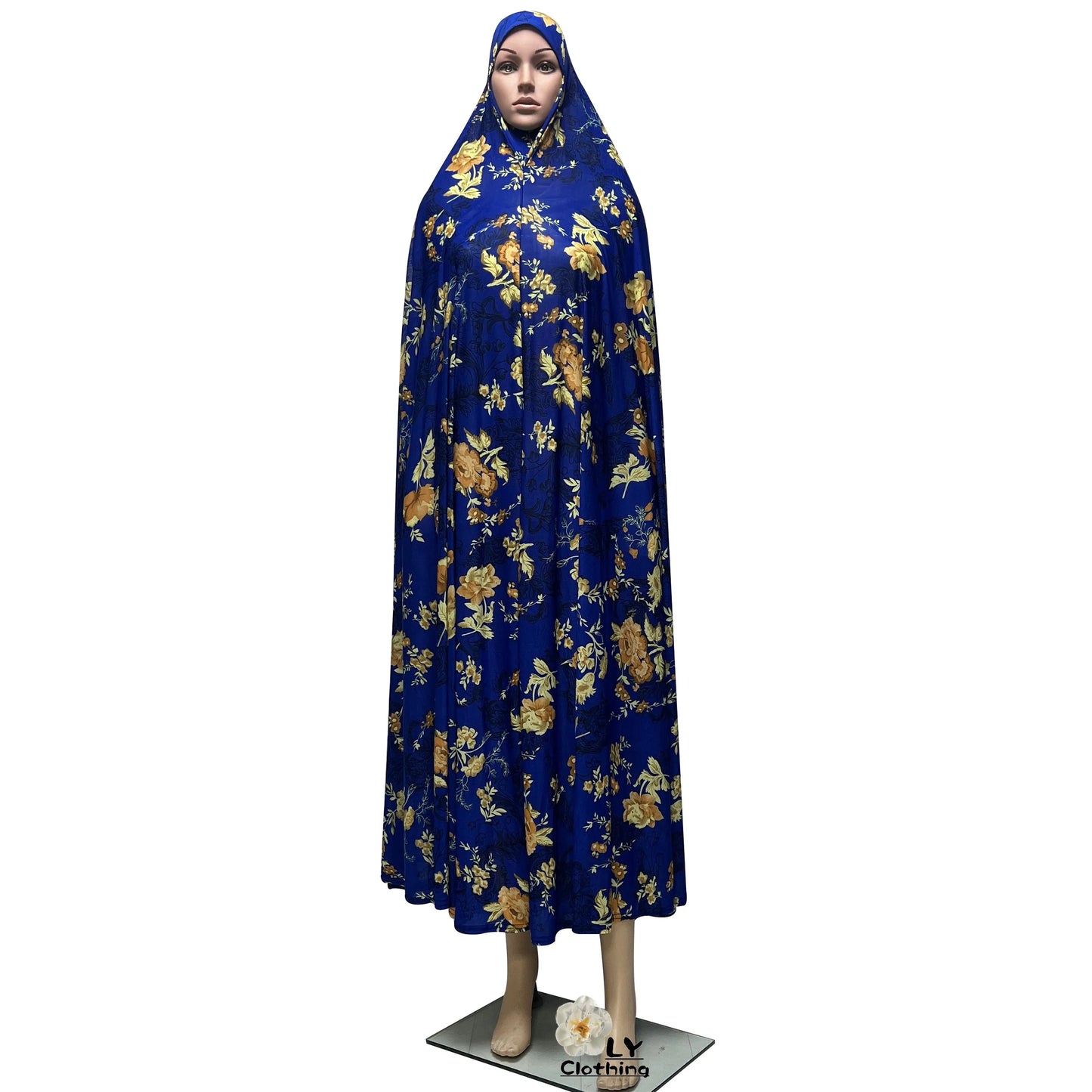 New Sleeveless Pullover Dress Women Prayer Garment Dubai Abaya Arab Jibab Flowers Print Loose Femme Khimar Kaftan Clothes 6XL
