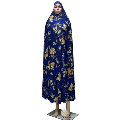 New Sleeveless Pullover Dress Women Prayer Garment Dubai Abaya Arab Jibab Flowers Print Loose Femme Khimar Kaftan Clothes 6XL