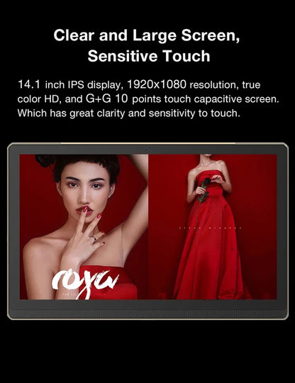 Global Version 14 Inch 1920x1080 IPS Big Screen Tablet PC Camera 12GB +256GB Android 14 планшет 2 IN 1 Tablets Android Laptop