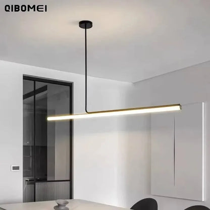 One-word Long Strip Led Restaurant Pendant Lights Nordic Simple Dining Table Bar Chandeliers Modern Home Indoor Lighting Lamps