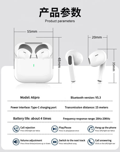 2026 TWS Air Pro Wireless Bluetooth Earphones Headphones HiFi Sound Low Latency Noise Reduction Earbuds for IPhone Android