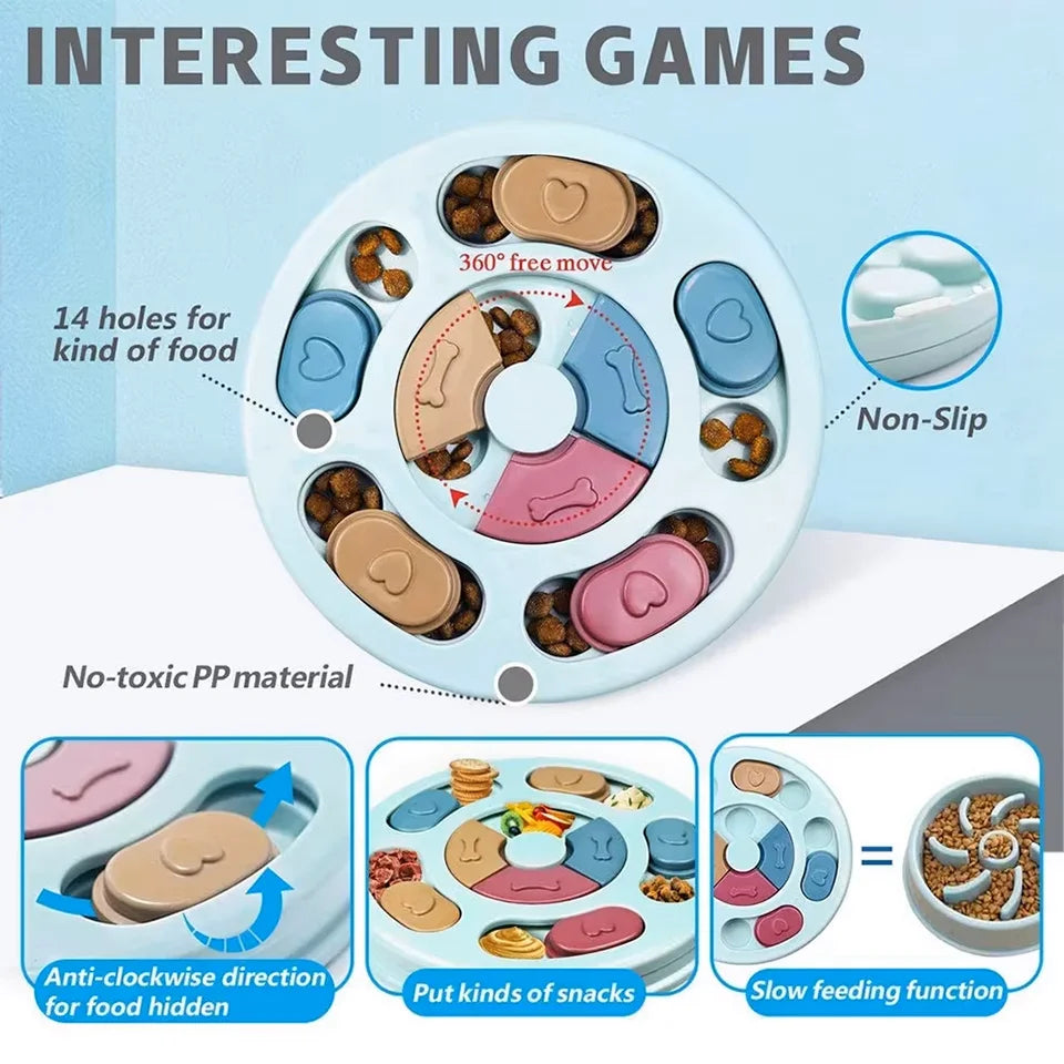 Dog Puzzle Toys Slow Feeder Interactive Brain Increase Puppy IQ Food Dispenser NonSlip Slowly Eating Bowl Pet Cats Dogs Training