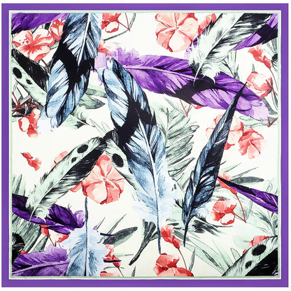130CM Silk Scarf Women Horse Head Print Stoles Square Scarves Wraps Large Bandana Kerchief Hijabs Female Silk Foulards Sjaal