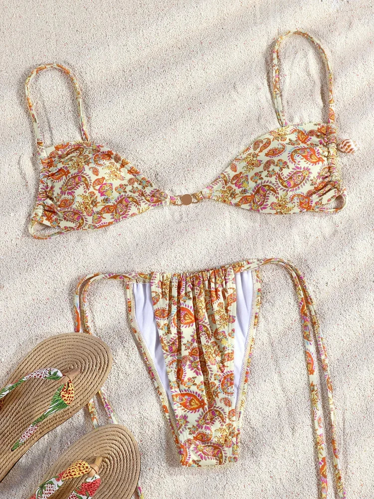 Two Piece Suit Bikinis 2026 Women Swimsuit Push Up Bathing Suit Sexy Bikinis Sets Swimwear Print Beachwear Solid Biquinis