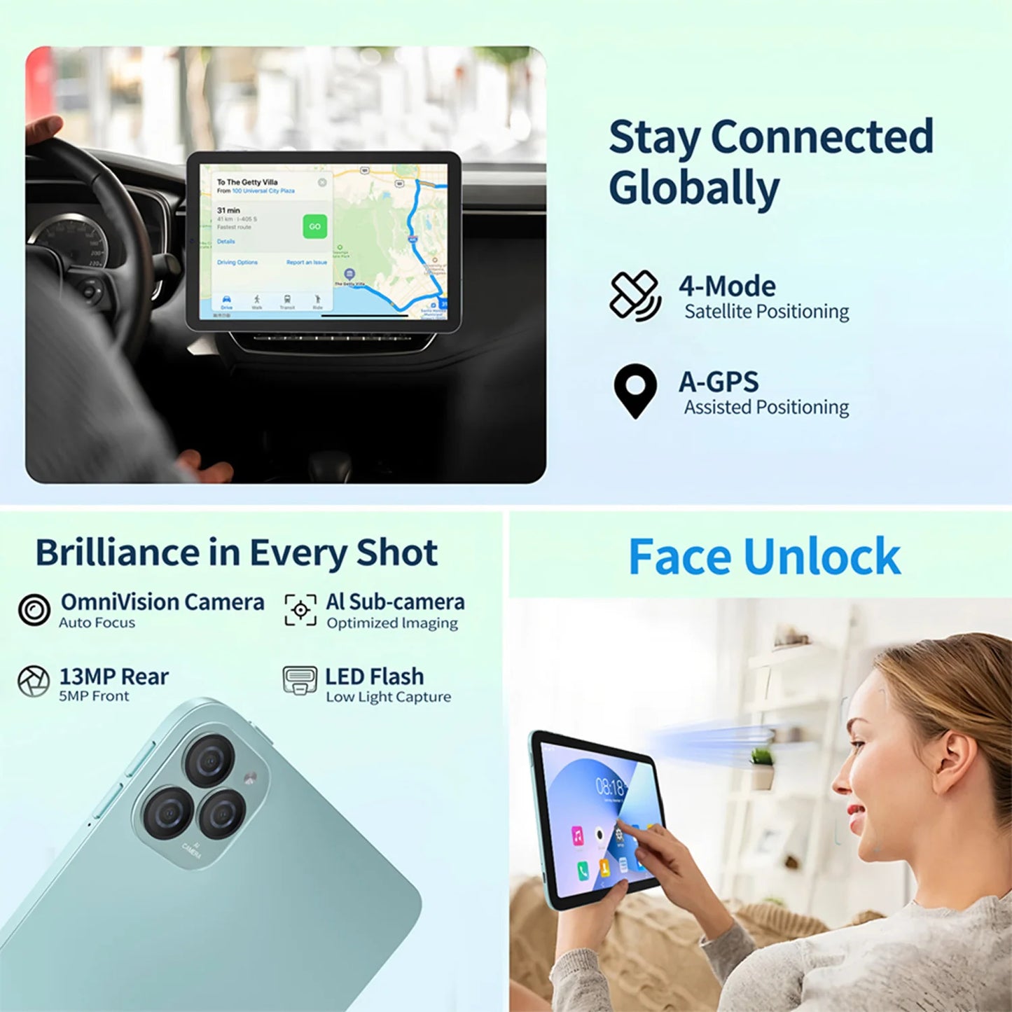 New 10.1 Inch Global Version Tablets Octa-Core 12GB+128GB ROM 7000mAh Google Play 4G LTE Phone Call 5G WiFi Tablet PC Android 14