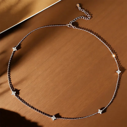2mm Four-Leaf Clover Moissanite Necklaces for Women Lab Grown Diamond Certified 925 Sterling Silver Jewelry Party Birthday Gifts
