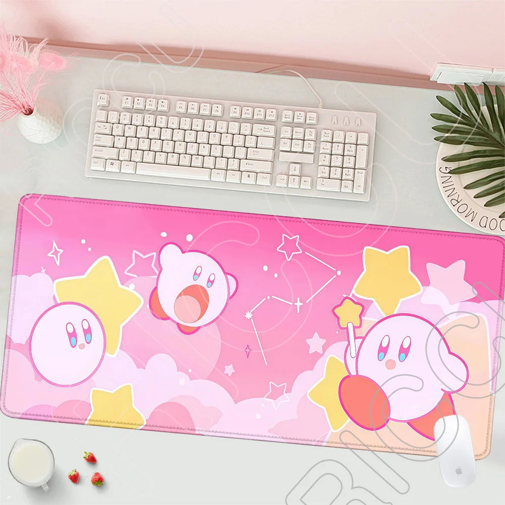 HD Printing Mouse Pad Laptop Extended protective Pad Computer Game Mousepad Cartoon K-Kirby PC Accessories Keyboard XXL Desk mat