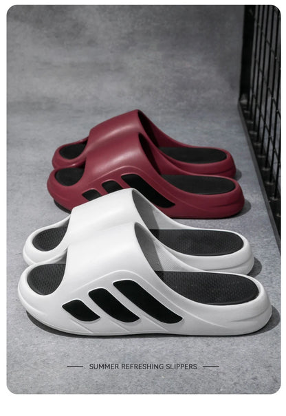 New Men Slippers Slides with a Sense High Aesthetic Value External Wear Anti Slip Thick Bottom, Beach Cool Slippers for Men