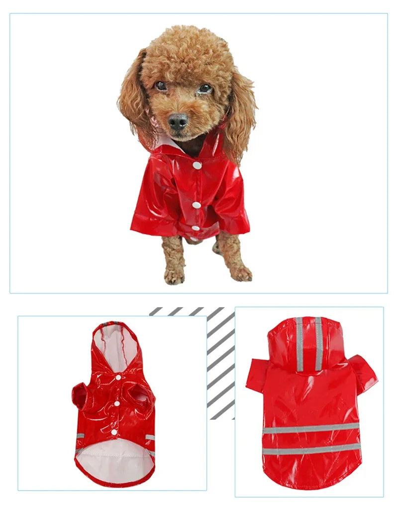 Summer Outdoor Puppy Pet Rain Coat S-XL Hoody Waterproof Jackets PU Raincoat for Dogs Cats Apparel Clothes Wholesale