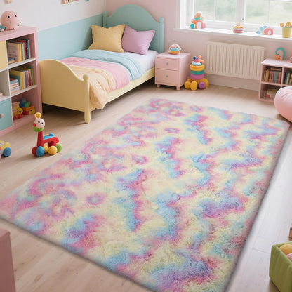 VIKAMA Ultra-Soft Puffy Rug, Bedroom & Living Room Indoor Floor Mat, Nursery Carpet, Children's Girls' Room Home Decor