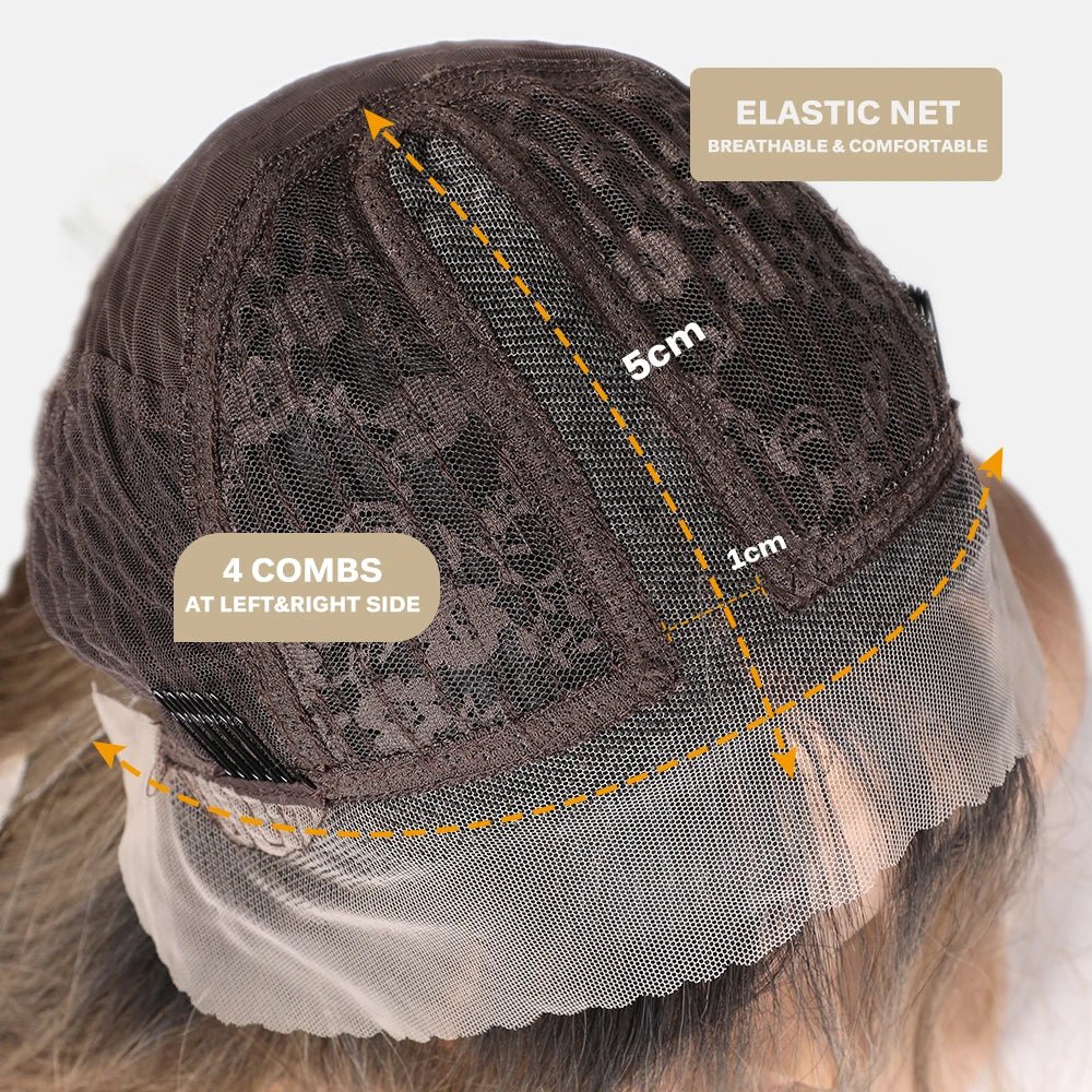 EASIHAIR Lace Front Hair Wigs Brown Long Straight Synthetic Lace Wigs for Black Women Daily Cosplay Party Heat Resistant Fibers