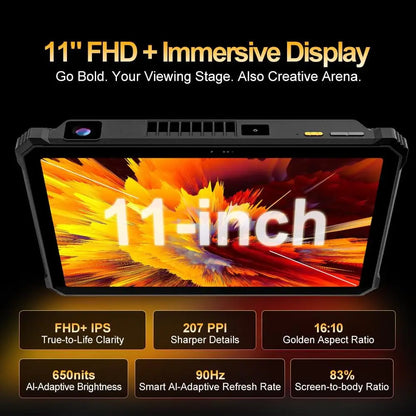 World Premiere Blackview Active 12 Pro Rugged Projector Tablet 11'' Pad Android 15 16GB 1TB 30000mAh Dimensity 7300 Tablet Phone