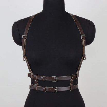 UYEE Punk Style Y2K Fashion Pu Leather Waist Belt For Women Harness Belt With Bag Suspenders Body Corset Halloween Accessories