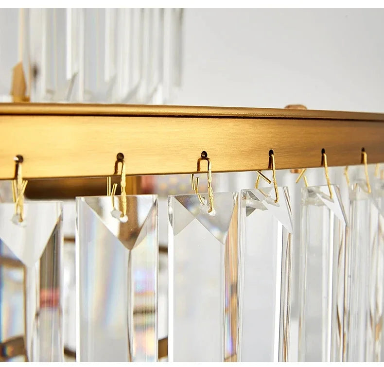Modern Luxury Crystal Chandelier Gold Ceiling Pendant Lights for Living Room Chandeliers Villa Kitchen Decoration Round Lamp
