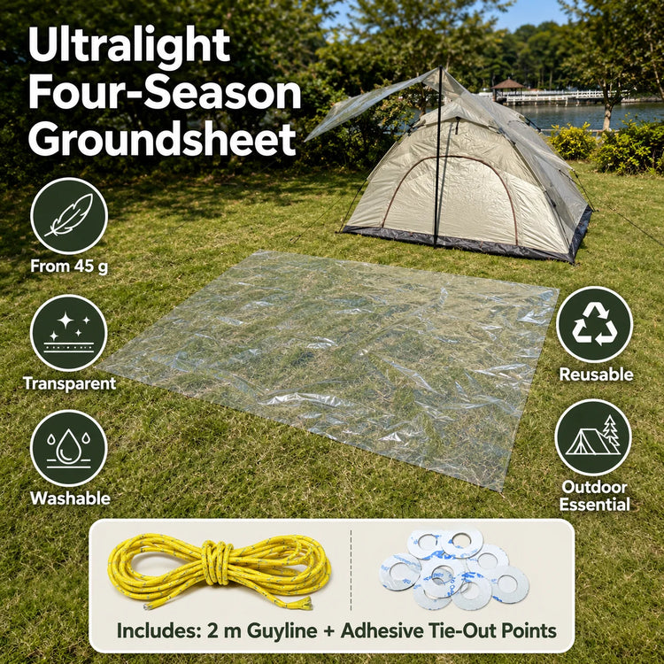 Four Season Ultralight Transparent Tent Groundsheet Waterproof Moisture Proof Camping Footprint Foldable Reusable Outdoor Tarp